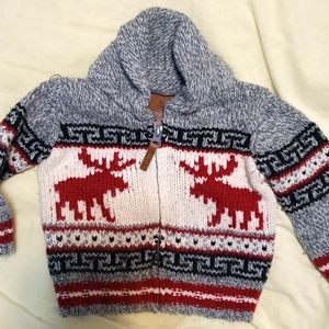 Canadiana zip up winter sweater, 3-6m